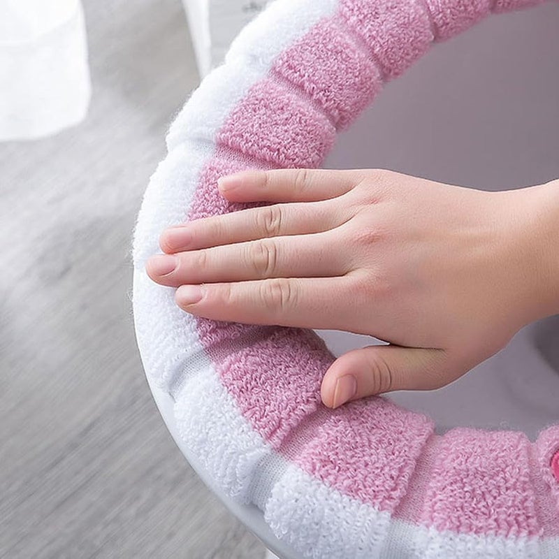 Soft Fiber Toilet Seat Cover With Handle Hygienic Comfortable For Home Office Bathroom Color A - Image 2